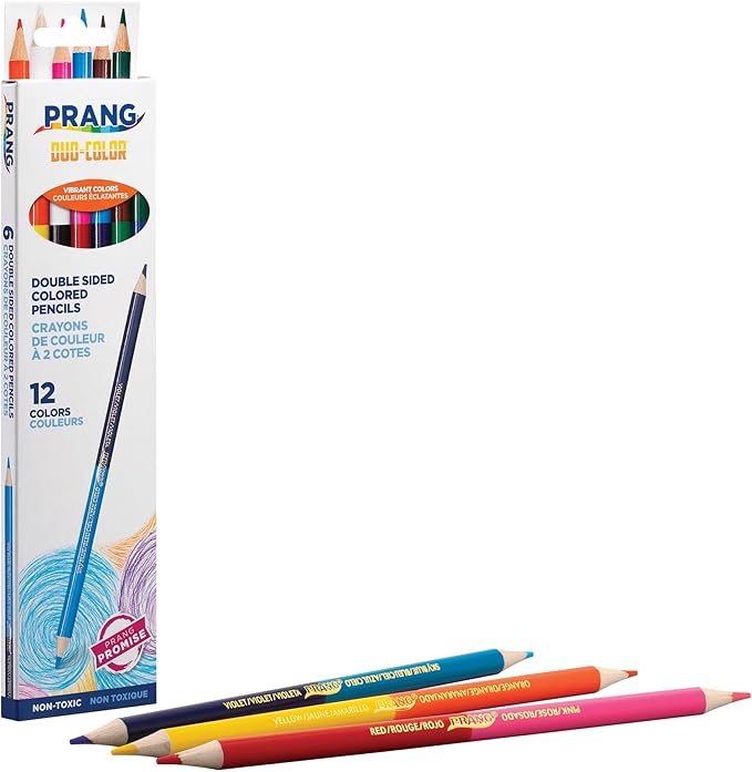 Prang Duo-Colored Pencils, 12 Assorted Colors, 16 Count