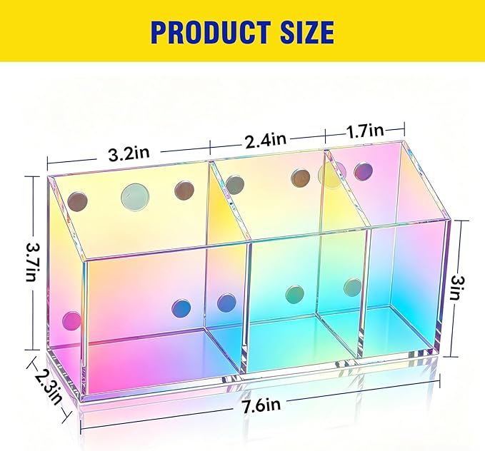 Magnetic Dry Erase Marker Holder for Whiteboard, Anti-slip Magnet Pen Holder for Fridge Refrigeator, Acrylic Pencil Holder for Classroom Teacher, Office Accessories, LockerOrganizer(Colorful)