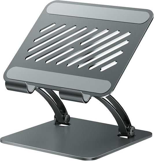 tounee Tablet Holder Stand, Dual Rod Adjustable Aluminum Desktop Stand, Compatible with 4.7-16.9" iPads, Surface Tablets, Portable Monitors, Kindle & More (Gray)