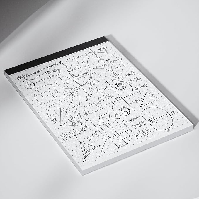 AILZFEI Dot Grid Desk Notepad 2 Pack 8.5 x 11 Dot Paper Pad, 30 Sheets per Pad, White, 5x5 (5 Dots per inch), Easy-Tear Perforations, 8.5"x11" Dot Grid Paper Note Pad