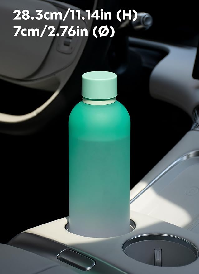 Opard Slim Water Bottle 32oz, Dishwasher Safe Plastic Water Bottle BPA-Free, Leakproof Screw Top, Bubblegum Cyan Pink, Reusable for Travel School Sport Gym Hiking