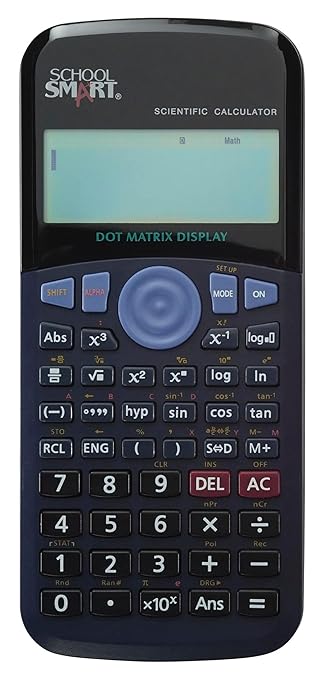 School Smart CS-209 Scientific Digit Calculator with Extra Large Digital Display, Black