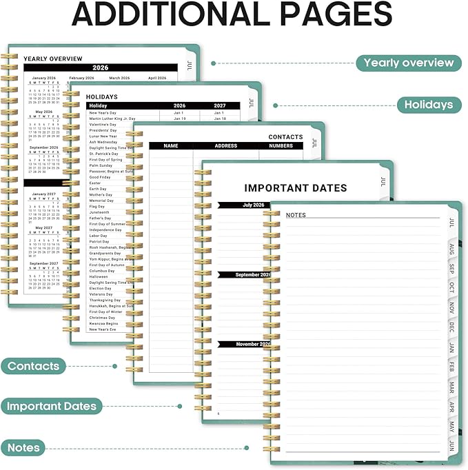 Planner 2026-2027, Academic Year Monthly and Weekly Calendar Planner, Jul 2026 - Jun 2027, Hardcover Teacher Student Planning Agenda book with Tabs, Perfect for School Office Supplies, 8.5" x 11" - Depths Whale