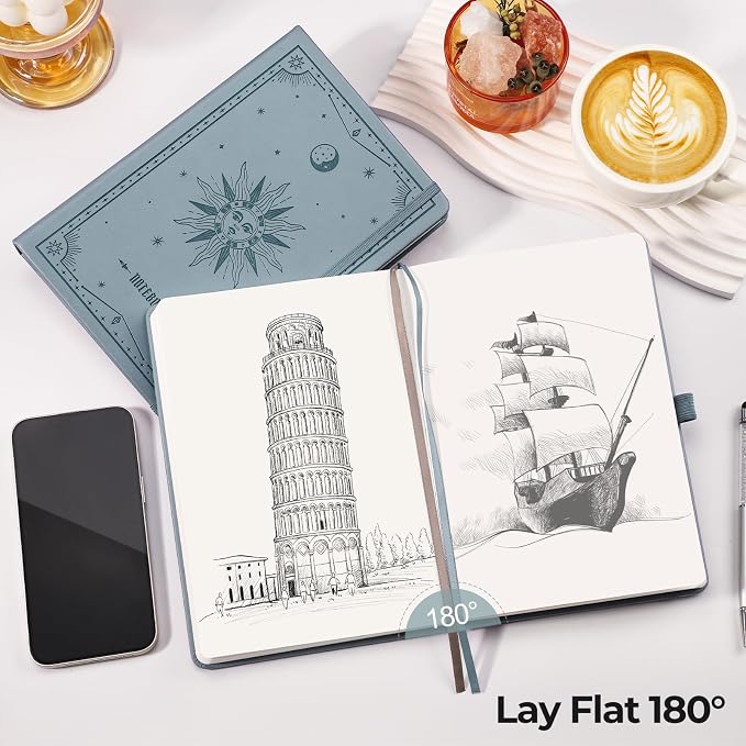 EMSHOI Blank Journal Notebook, 320 Pages, A5 Size (5.7'' x 8.3'')
