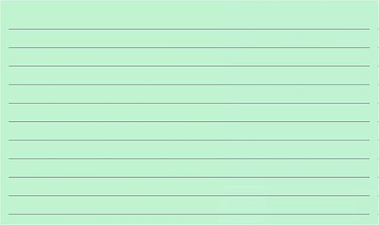 Colonial Cards: 150 Color Cardstock 3" x 5" Index Cards, Light Green, Lined Landscape Format