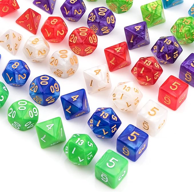 70 Pcs Polyhedral Dice Set for Dungeons and Dragons - 10 Complete 7-Dice Sets with Bags, D4 D6 D8 D10 D% D12 D20 - Ideal for DND RPG MTG Tabletop Games, Gifts for Gamers