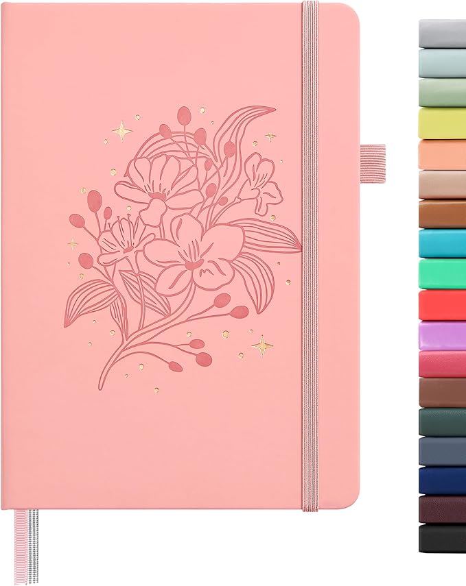 &And Per Se Lined Hardcover Notebook – A5 5.7"x8" College Ruled, 160 Pages, 100gsm Thick Paper – Aesthetic Journal for Women, Gift-Ready Planner, Everyday Writing Notebook (Blush)