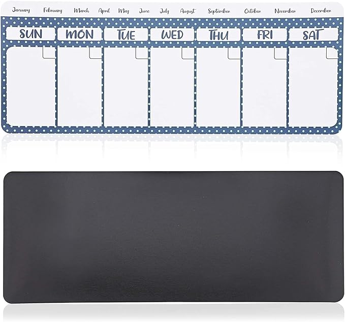 Juvale Dry Erase Weekly Calendar Magnet - Magnetic Calendar for Refrigerator - Dry Erase Weekly Planner - Desk Decor & Office Desk Accessories - 11"x 4.2", Pack of 4