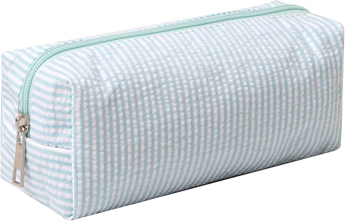 Cute Pencil Case Capacity Pencil Pouch Aesthetic Pen Bag Office Stationery Organizer Simple Sturdy Multifunctional Cosmetic Pouch (blue)
