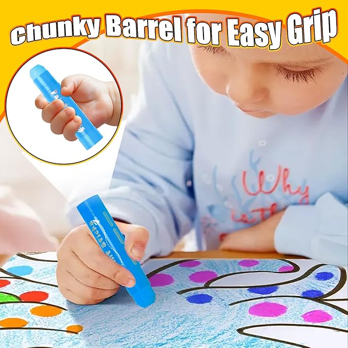 Aen Art Paint Sticks, 24 Colors Solid Tempera Paint Sticks for Kids, Quick Drying Washable Paint for Students, Kids