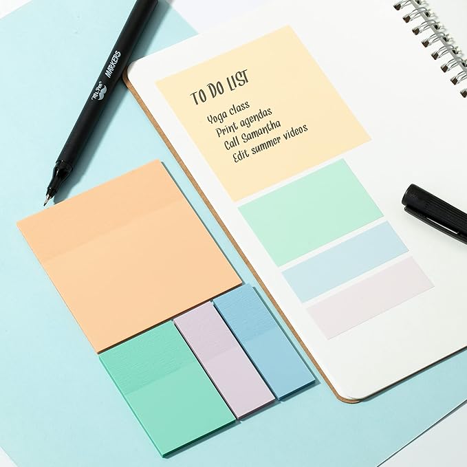Mr. Pen- Transparent Sticky Notes Set, 200 Sheets, Transparent Sticky Notes and Planner Tabs with Black Fineliner Pen for Bible Study, Office, School, Planning, Journaling & Organization
