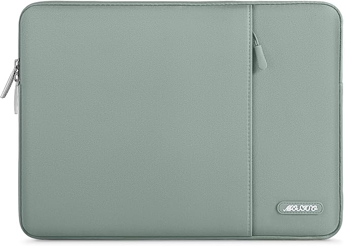 MOSISO Laptop Case 16 inch, 15-15.6 inch Laptop Sleeve Compatible with MacBook Pro 16 M5 M4 M3 M2 M1, HP Acer Dell Lenovo ASUS, Polyester Vertical Computer Sleeve Bag with Pocket, Antique Green