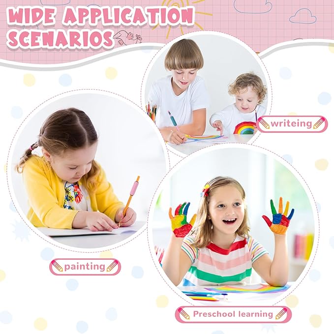 3 Pcs Pencil Pen Weights 1.59 oz, Handwriting Aid Kit for Children Elderly Special Need, Metal Weighted Pencil Holder Tool for Autism Tremors Fine Motor Skills(Pink, Light Yellow, Light Blue)
