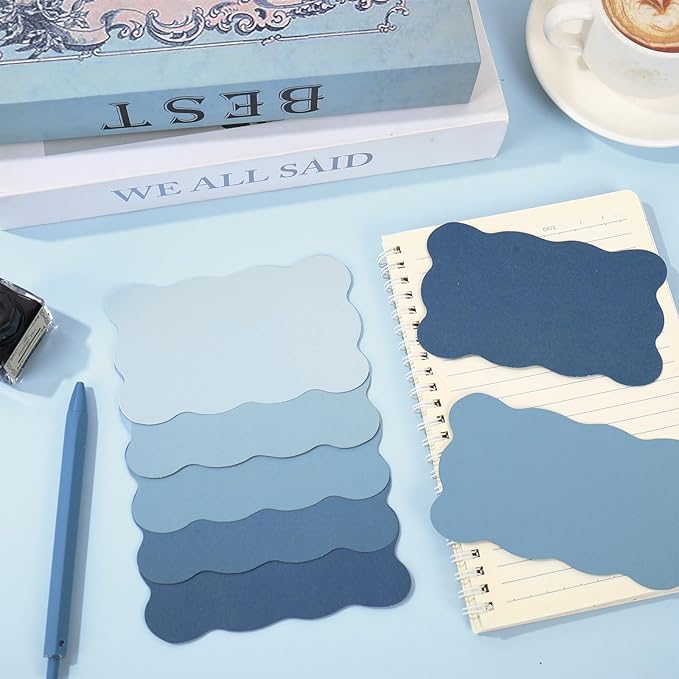 Whaline 150 Pack Dusty Blue Index Cards 3 x 5 Inch Colored Cardstock Flashcard 5 Colors Gradient Blue Blank Index Cards for Note-taking Studying Organizing School Office Supplies