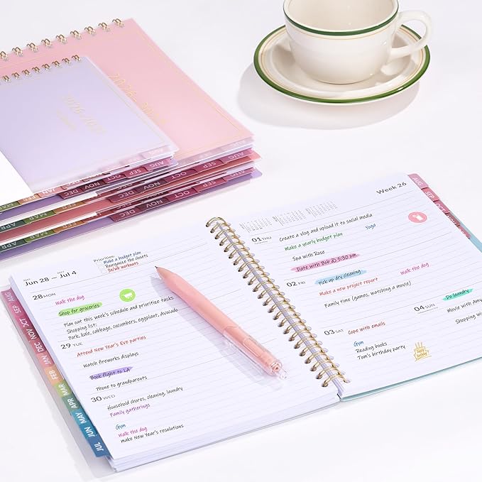 Aug 2026 - Dec 2027 Planner, Forvencer 17 Month Academic Planner 2026-2027, 6.3" x 8.4", Calendar Planner Weekly and Monthly, Daily Agenda Book, College School Supplies for Student Teacher, A5, Black