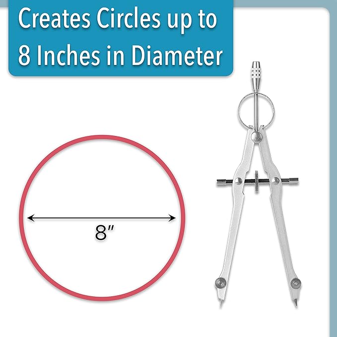 Mr. Pen- Professional Compass for Geometry, Extra Lead, Metal Compass, Compass, Compass Drawing Tool, Drawing Compass, Drafting Compass, Compass for Students, Compass Geometry
