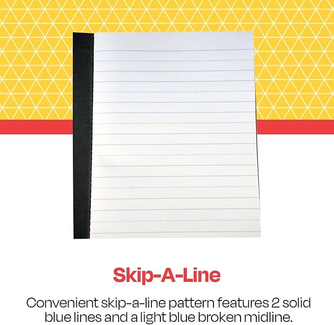 School Smart Skip-A-Line Ruled Composition Book, Grade 1, Green, 48 Pages