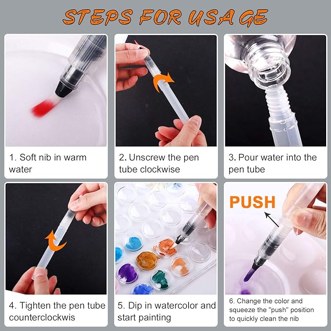 AROIC 48 Colors Watercolor Paint,Washable WaterColor Paint Set with a Refillable Water Brush Pen Travel Art Kit for Beginners & Artists Birthday Gift for Art Lovers 12 years old+