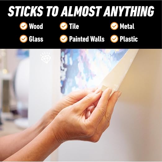 Gorilla Removable Mounting Putty Reusable & Repositionable Adhesive 168 Count Pre-Cut Squares (Pack of 1) Holds 2 lbs. Back to School Supplies for Teachers Students Parents, Indoor Outdoor