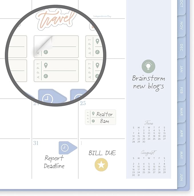 Cambridge Planner 2026-2027 Weekly & Monthly Academic 12-Month July-June, 8-1/2" x 11", Leah Bisch, Pansy Bouquet (LB50-905A)