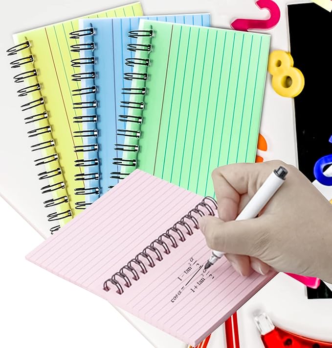 Colorful 500 Pcs Spiral Index Cards 3x5 Inch Flash Cards with Ring Lined Note Card Book Flashcards, Colored Ruled Card Pad Index Note Books 3 x 5 Notecards for Studying School Supply College