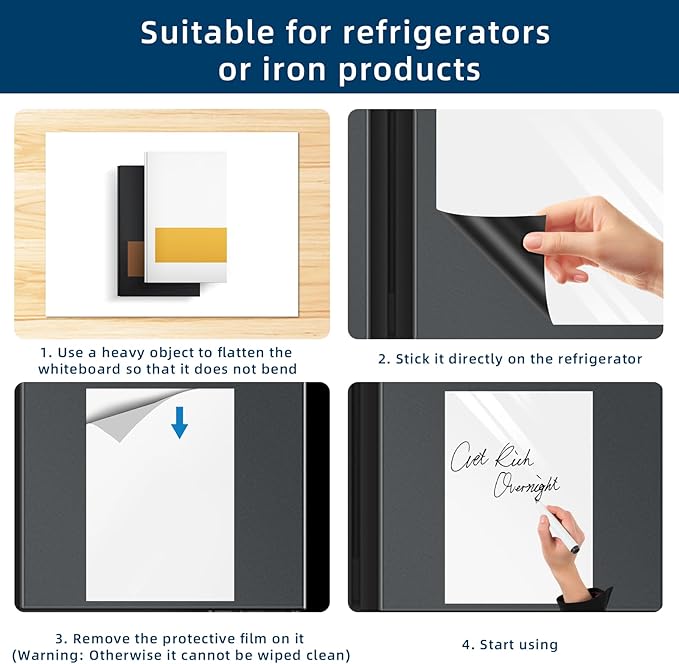Magnetic Dry Erase Whiteboard Paper 30" x 40", Babenoun Fridge White Board on Wall for Organizer and Planner, Kitchen Refrigerator Shopping List with Marker, Magnetic Eraser and Magnets