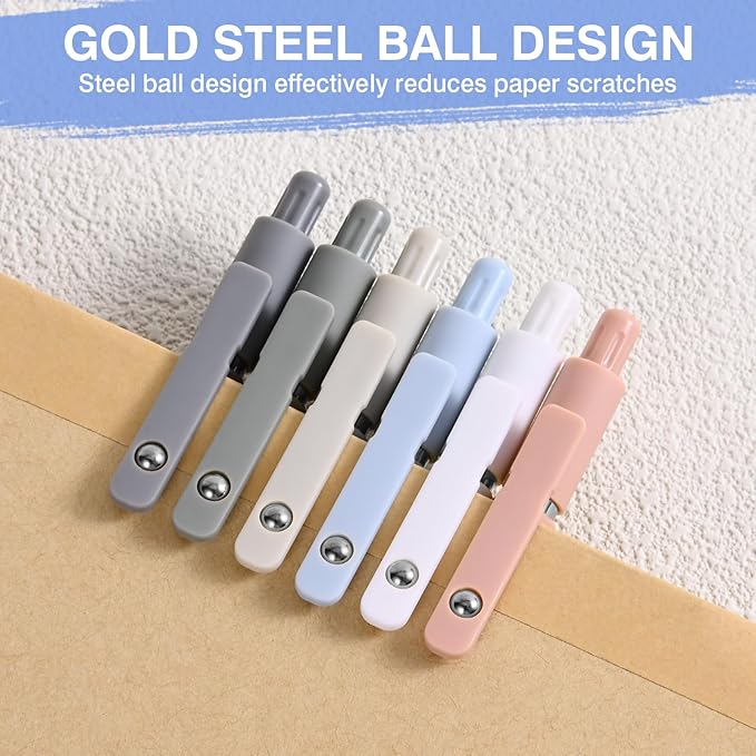 Gel Pens, 6 Pack 0.5mm Fine Point Pen Black Ink with 6 Refills, Quick Dry & No Smear, Smooth Writing Pens for Journaling, Back to School Supplies Office Desk Accessories Gifts for Nurse Women