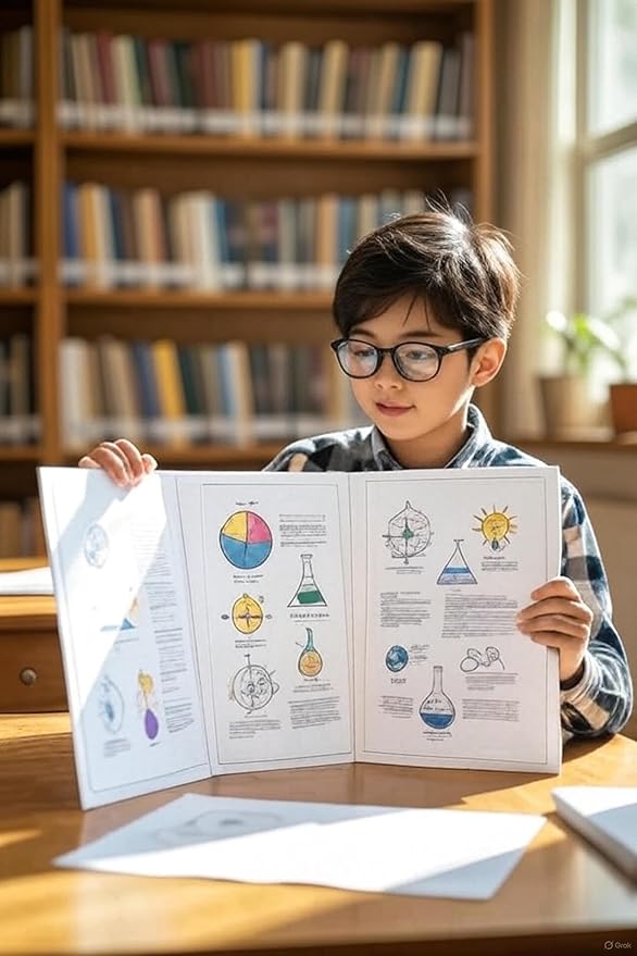 Reusable & Durable Plastic Trifold Board 24" x 16" - 5 Pack is Esay to Paint, Erase and Stick imagens. This Posterboard is Perfect for School Projects & Presentations.