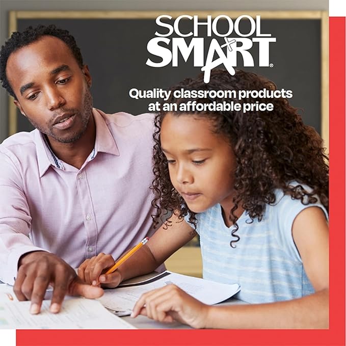 School Smart 3-Hole Punched Filler Paper w/Red Margin, 8-1/2 x 11 Inches, College Ruled, 200 Sheets, White