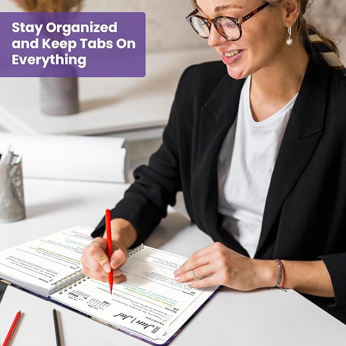 Planner 2026-2027, Monthly and Weekly Academic Planner July 2026 - June 2027, Hardcover Student Teacher Planning Agenda Calendar Book with Tabs, Perfect for Office School Supplies, A4 (8.5" x 11") - Velvet Rift