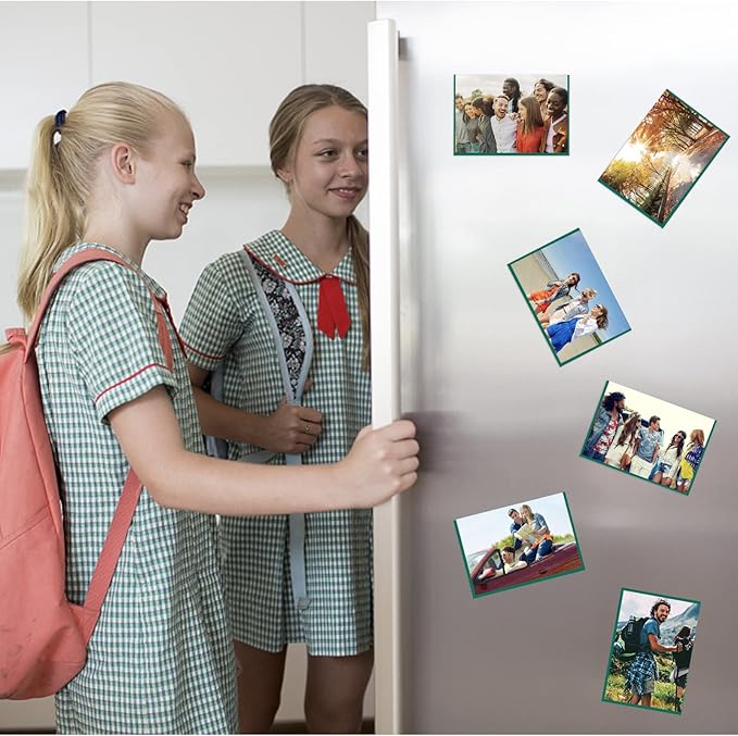 CHUNNIAO Green Magnetic Picture Frame 4X6 for Refrigerator 10 Pack,Photo Magnets Sleeves
