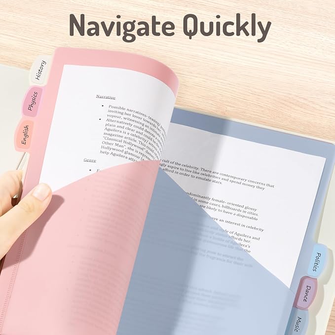Forvencer 24 Counts Dividers with 2 Pockets, 8 Tabs Binder Dividers for 3 Ring Binder, Binder Dividers with Tabs for School Office Organization, Multicolor, Letter Size, 3 Sets