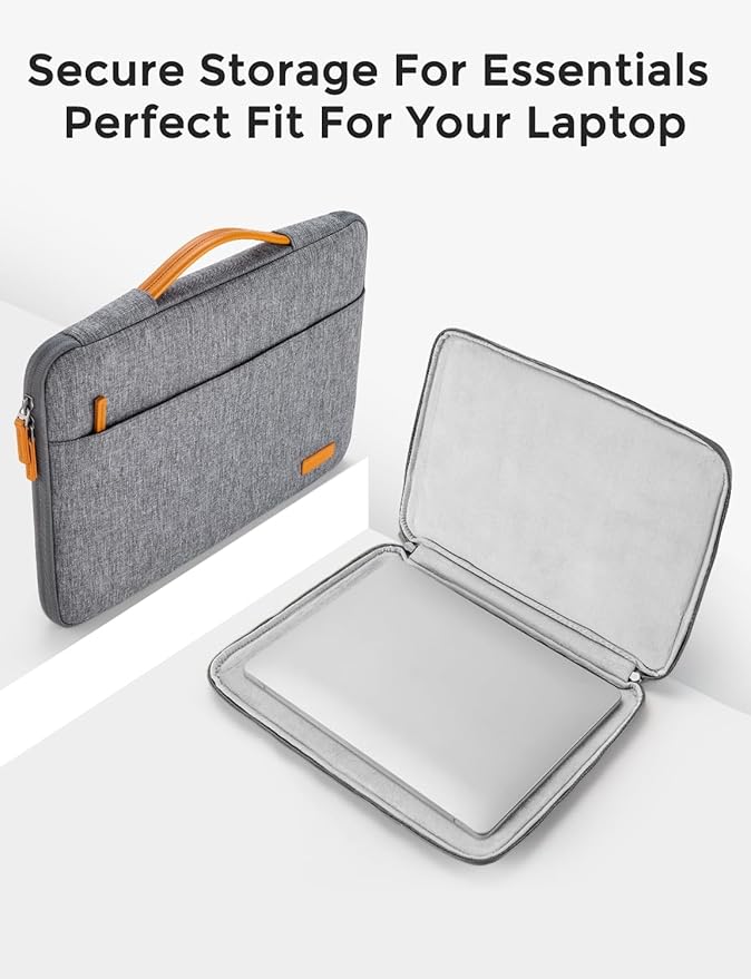 DOMISO 15.6 inch Laptop Case Sleeve Protective Cover Compatible with 16 inch MacBook Pro M4 M3 M2/Pro Max,15.6-16 inch HP Dell ASUS Lenovo Chromebook,Waterproof Computer Cases Bag with Handle,Grey