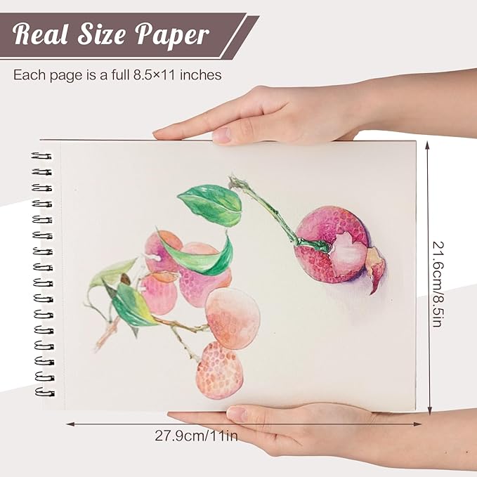 Sketch Book 8.5×11 inch, Spiral Bound Sketch Pad 50 Sheets (68lb/100gsm), Acid-Free Sketchbook for Drawing Painting Sketching, Art Paper Drawing Supplies for Teens Adults Artists Graduation Gifts