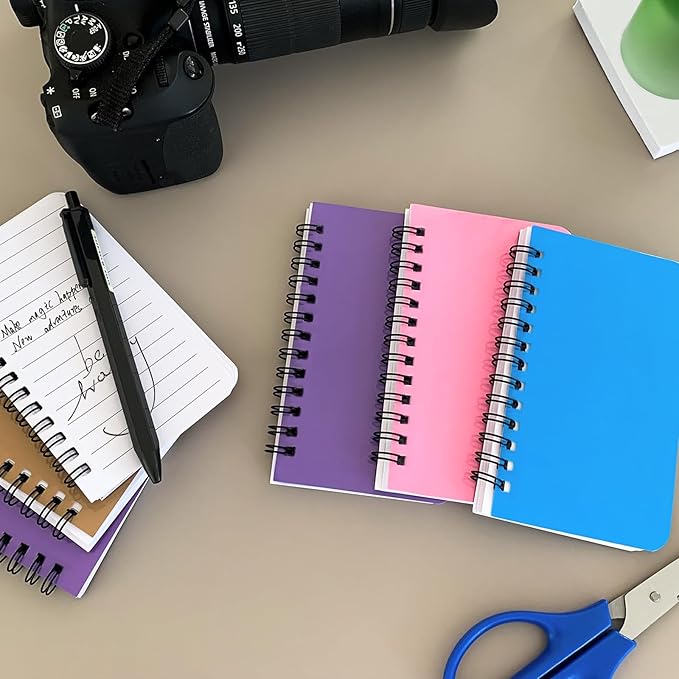 KTOJOY 6 Pack Small Spiral Notebook Pocket Notebook 3x5 Spiral Notepads With Lined Pages, Small Top Spiral Notebook Little Mini Memo Steno Note Pads for Outdoor Home Office College School