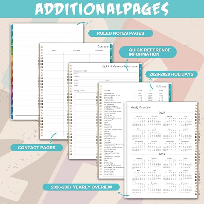 Planner 2026-2027 - Academic Planner, Jul. 2026 - Jun. 2027, 9" X 11", 2026-2027 Planners Weekly and Monthly, Calendar Planners with Colorful Monthly Tabs, Twin-Wire Binding, Holidays, Back Pocket