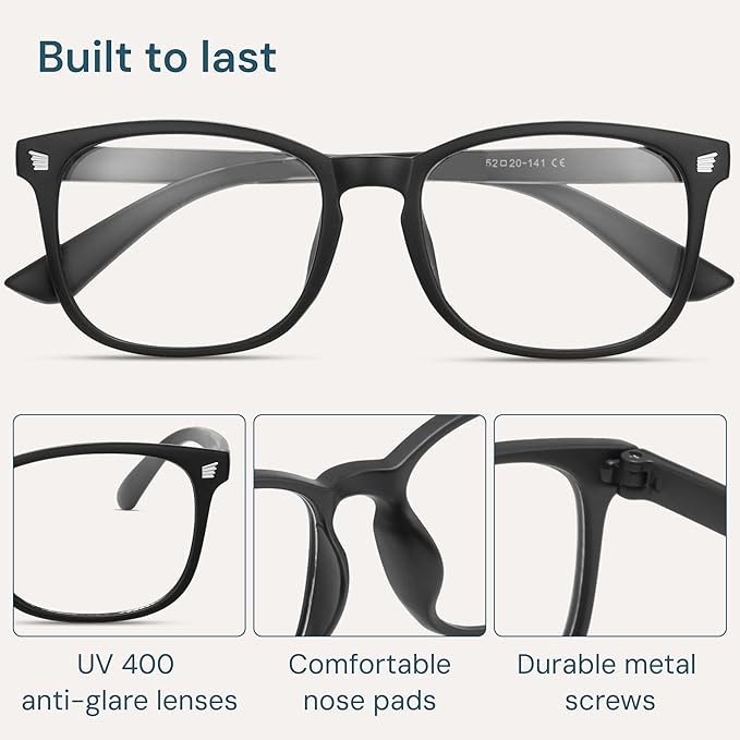 Gaoye Eyewear Frames for Men - Blue Light Blocking Square Glasses, Anti UV Ray Computer Gaming, Blue Blockers for Women