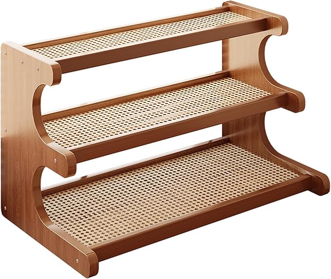 Desktop Shelf Organizer, Bamboo Desktop Bookshelf, 3-Tier Organization Shelves for Top of Desk for Dorm College Table Top Shelving Display Stand for Living Room/Home