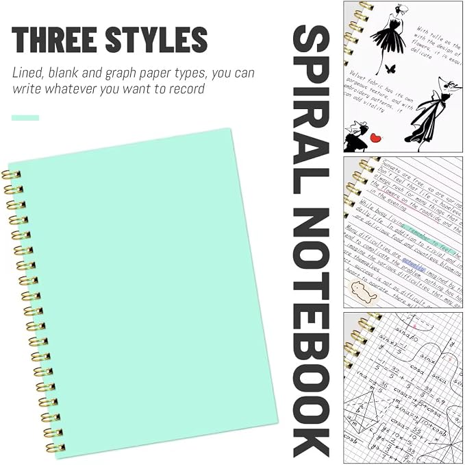 Blank Spiral Notebook B5 Mint Hardcover Sketch Book unlined Journal 7x10