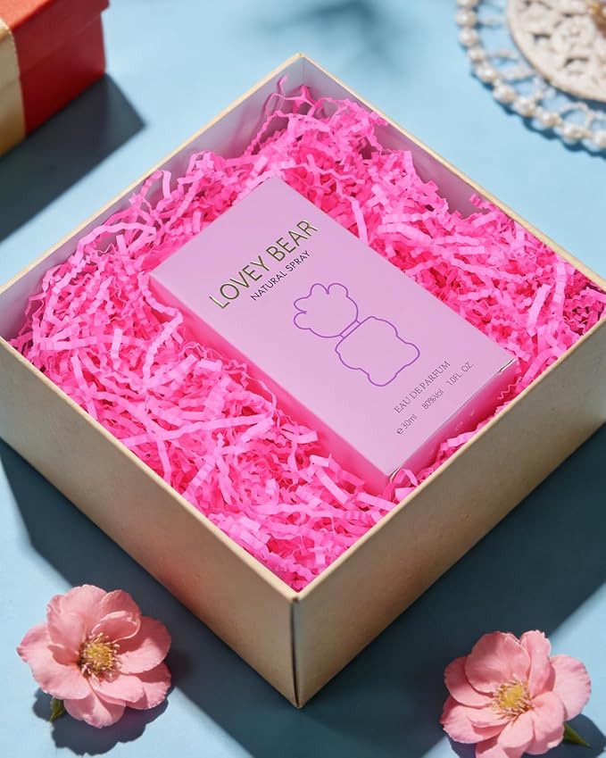 Raissily 10.5oz/300g Crinkle Cut Paper Shred Filler, Packing Grass Cushion for Valentine's Day Wedding Birthday Anniversaries Mother's Day Confetti Box Bag Basket Filling Gift Decoration - Hot Pink