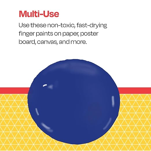 School Smart Washable Finger Paint, Blue, 1 Quart Bottle