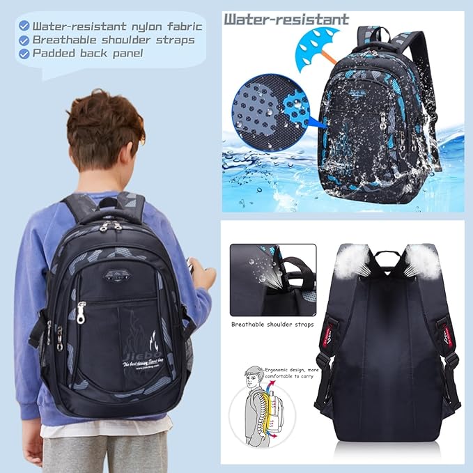 Bansusu Boys Backpack for Kids School Bag, Primary Middle School Backpack for Boys Bookbags