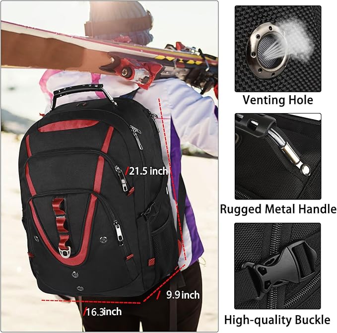 18.4 Inch Laptops Backpack, 55-60L Extra Large Travel Laptop Backpack, TSA Friendly Flight Approved and RFID Anti-Theft Pocket, Water Resistant Suiltable for Large Gaming Laptop
