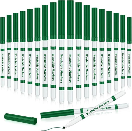 Fullhawl 18 Pcs Line Washable Markers Dark Green Fine Tip Markers for Kid