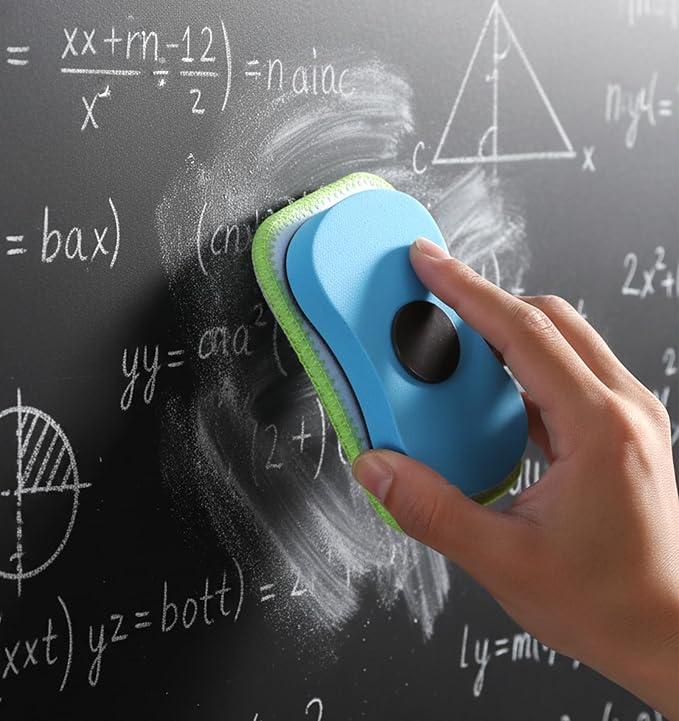 2 Pcs Chalk Eraser for Chalkboard, Magnetic EVA Microfiber Chalk Eraser