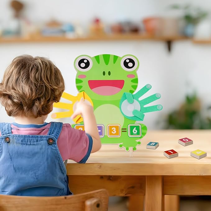 ZJEFUNS Preschool Learning Toys for Toddlers 3 4 5 Years, Finger Counting Number Blocks for Kids, Educational Math manipulatives Toys, Preschool Wood Homeschool Educational Math Toy for Boys Girls.