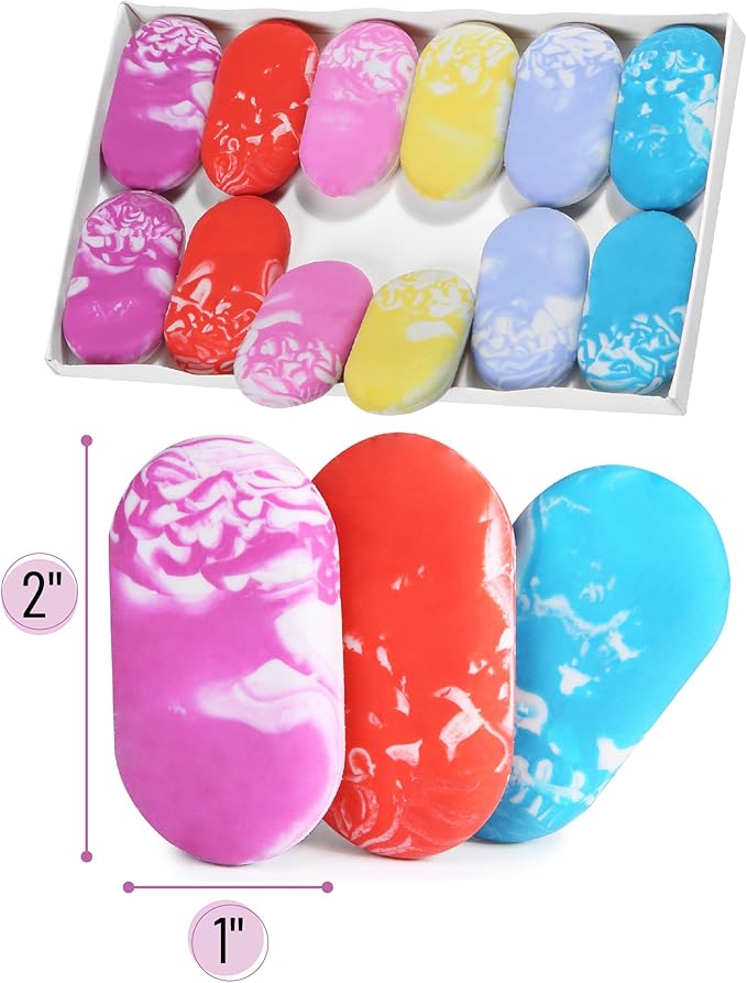 Mr. Pen- Marble Pencil Erasers, 12 Pack, 1" x 2", Soft Rubber Marble Pencil Erasers for School, Office, Art Sketching, Homework, Exams, Clean Smudge-Free Correction