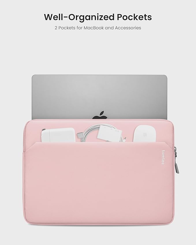 tomtoc Slim Laptop Sleeve for 15-inch 2026 New MacBook Air M5/A3448, M4/A3241, M3/M2, 15 Inch Microsoft Surface Laptop AI PC/7/6, Dell XPS 15 Plus, Recycled Water-Resistant Protective Case Bag