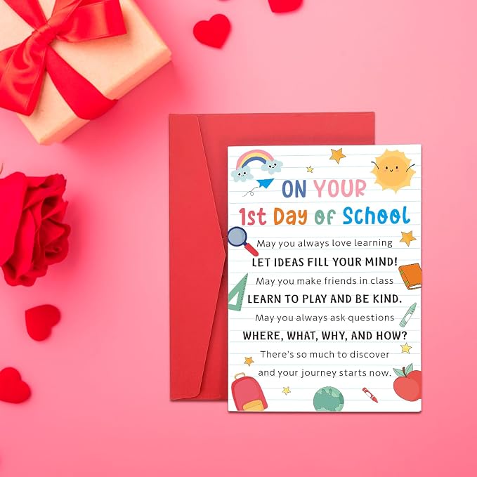 First Day of School Gifts Back to School Supplies for Kindergarten Students Stuff for Teen Girls Boys Kids Back to School Gifts for Daughter Son 1st Day of School Card Dorm Room Essentials Teacher