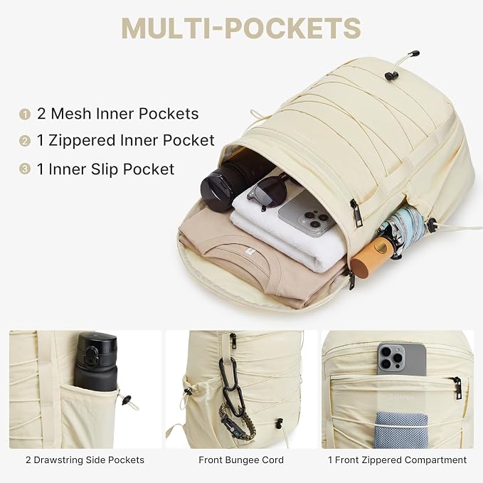 G4Free 20L Hiking Travel Backpack for Women Men | Lightweight Backpacks with Luggage Trolley Strap, Daypack for Outdoor Daily Camping